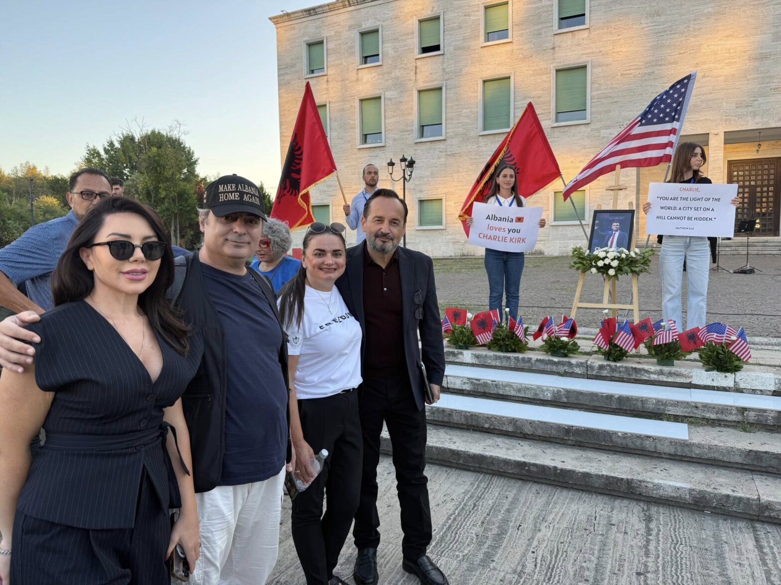 Albanians in Tirana Honor Charlie Kirk with Memorial Ceremony 1 552189274 4190318914589295 2407180596295693237 n 2